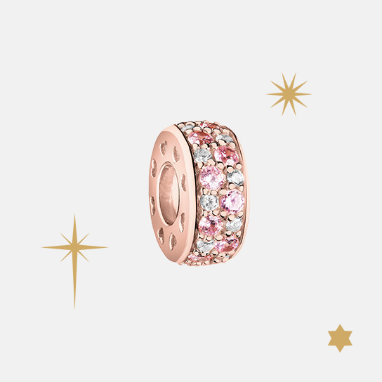 Zawieszka srebrna beads - stoper - z cyrkoniami