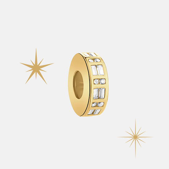 Zawieszka srebrna beads - stoper - z cyrkoniami