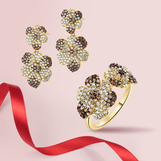 Biżuteria srebrna pozłacana do kompletu