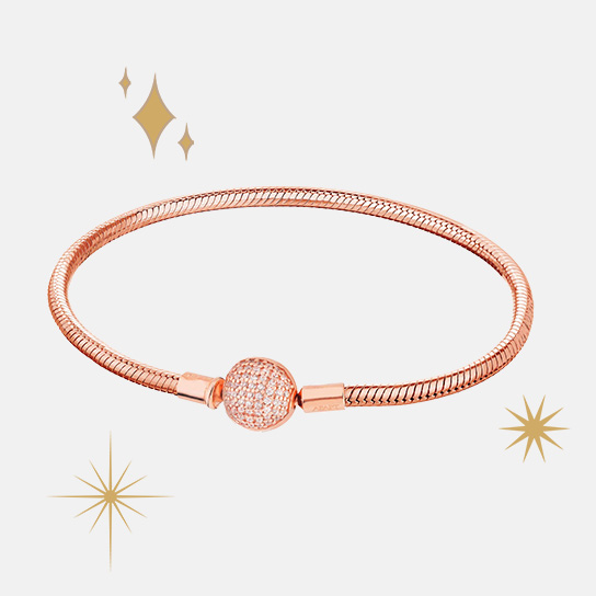 Bransoletka srebrna beads z cyrkoniami